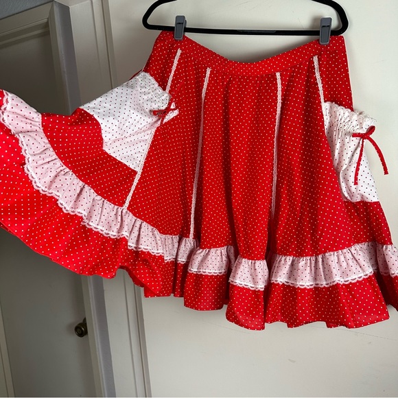 Graybo Originals Red White PolkaDot Vintage”Minnie Mouse”Inspired Prairie Skirt - Picture 2 of 13